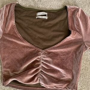 Urban Outfitters Velvet Long Sleeve Crop